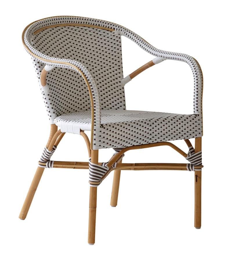 Gewebte Stuhl für den Außenbereich, aus Rattan
