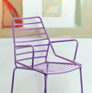 Link B, Bestndige Sessel aus lackiertem Metall, fr den Auenbereich