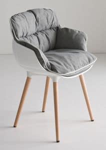 Choppy BL, Design-Sessel mit vier Beinen in Buche, Polymerhlle