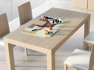 Ergnzungen Tisch 05, Ausziehbarer Holztisch, fr den Objektbereich