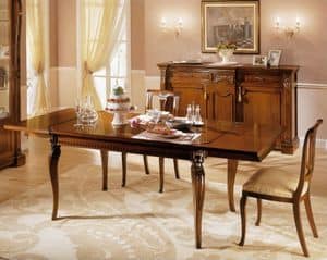 REGINA NOCE / Rechteckiger Tisch, Erweiterbar Holztisch, fr traditionelle Speiserume