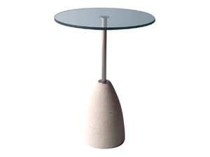 Element 2, Runder Tisch aus Stein und Glas, fr Bars und Pubs