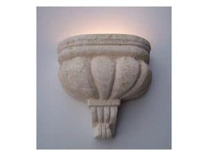 Agata, Applique Lampe in Vicenza weien Stein, Glhlampenlicht