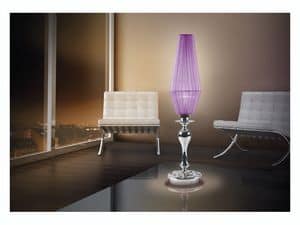 Karma table lamp, Schreibtischlampe mit 1 Licht, Chrom Glas Lichtschalen
