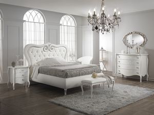 Flora Bett, Elegant lackiertes Bett mit Aufbewahrungsbox