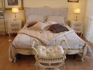 Abbon, Klassisches Bett fr Hotelzimmer, im Stil Louis XV