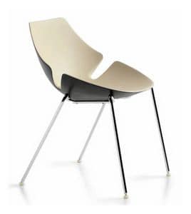 Eon 4 legs, Stuhl mit Schale aus Kunststoff, fr Kche