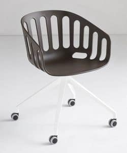 Basket Chair UR, Drehstuhl mit Aluminium 4-Sterne-Basis mit Rdern