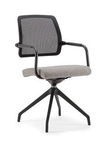 Kos Air 05, Stuhl mit drehbarem Metallfu, Netzrckenlehne