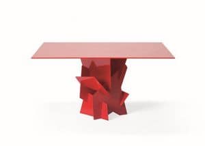 Diamante, Tisch mit Aluminium-Basis, ohne Schweinhte konstruiert fr ein schlankes Aussehen, Glasplatte