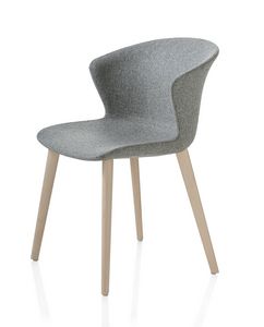 Kicca Plus, Stuhl mit umhllender Schale, Holzbeine