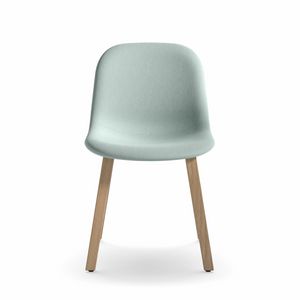 Mni Fabric WL, Moderner Stuhl mit Holzgestell