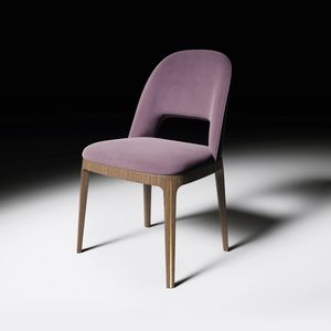 Rose Chair Art. ERE001, Gepolsterter Stuhl mit Holzbeinen