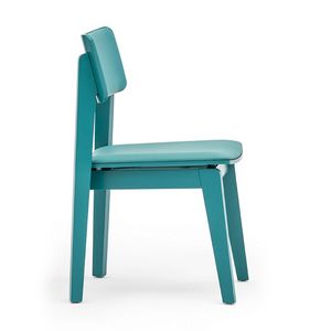 Offset 02813, Stuhl aus Massivholz, Sitz und Rcken gepolstert