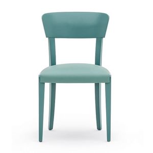 Steffy 00411, Stuhl aus Massivholz, gepolsterter Sitz, moderner Stil