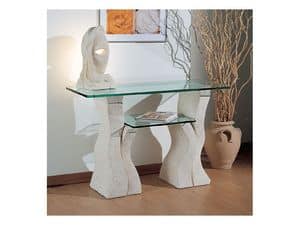 Set up, Steintisch mit zwei Glasbden