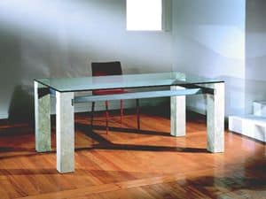 Ulisse, Rechteckigen Tisch mit Steinstruktur, fr Haus und Bro