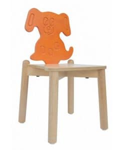 ANIMALANDIA - Dog, Stapelbarer Stuhl, aus Buchenholz, Birke Rckenlehne