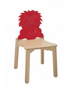 ANIMALANDIA - Lion, In Buche Stuhl mit original Rckenlehne, fr die Schule