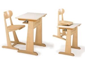 AULA, Stuhl und Schreibtisch, aus Buchenholz, fr Kindergarten und Schule