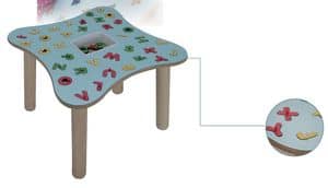 MARAMEO/L, Kindertisch, die Beine aus Buchenholz, laminierte Decke, fr Kindergrten und Kindergrten