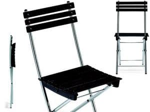 Spring, Platzsparend Stuhl, in Metall und Buche, fr den Auenbereich
