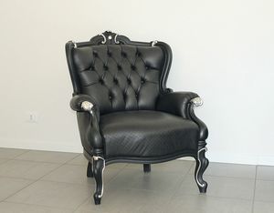 Re Sole Leder, Sessel aus weichem Leder mit Vintage-Effekt im gotischen Jugendstil