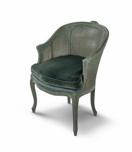 Sessel 9311, Umhllender Sessel mit Rckenlehne aus Rohrgeflecht
