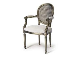 Art.105 armchair, Sessel mit Sitz und Rckenlehne aus Stroh, Stil Louis XV gemacht