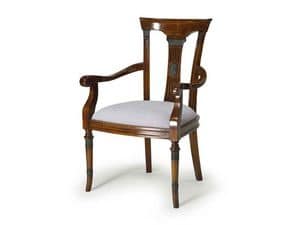 Art.187 armchair, Sessel aus Holz mit gepolstertem Sitz, klassischen Stil gemacht