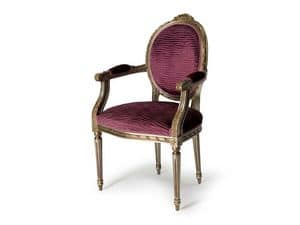 Art.440 armchair, Polstersessel mit ovalem Rckenlehne, im Stil Louis XVI