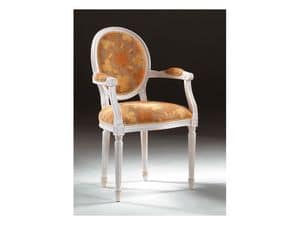 Art. 514/P, Stuhl mit Armlehnen, in luxurisen Stil, gepolsterte Armlehnen