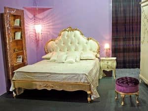 Art. 1600 Jasmine, Geschnitzten Bett, gesteppten Kopfteil, fr klassische Schlafzimmer