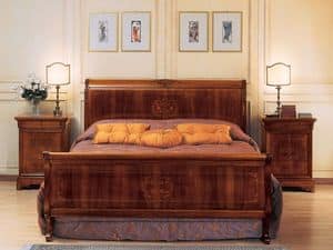 Art. 294/279 '800 Francese Luigi Filippo, Bed prunkvoll mit Intarsien verziert, fr die Luxus-Zimmer