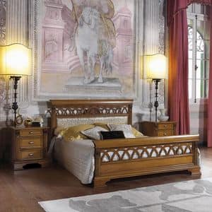 Art. 44572 Puccini, Doppelbett in perforierter Holz, fr Schlafzimmer