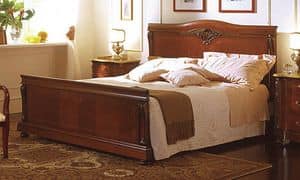 Canova bett, Bett in Nussbaum, in der klassischen Luxus-Stil Intarsien