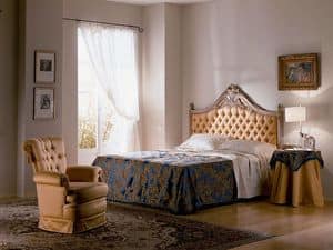 Cimabue Bett, Geschnitzten Bett, gesteppt, Blattgold, fr klassische Schlafzimmer
