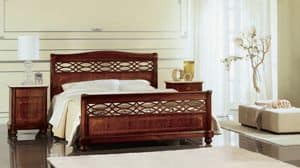 Gardenia perforierte Bett, Bed perforiert und von Hand eingelegt, fr klassische Schlafzimmer