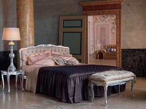 Renoir Bett, Bett im klassischen Stil, Silber-Finish, fr Hotels