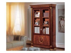 IMPERO / Bookcase with 2 doors, Bcherregal aus Maser Asche, Luxus klassischen Stil