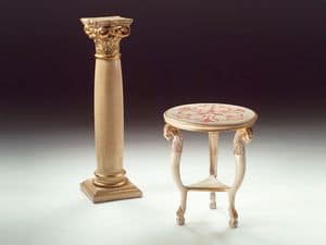 Art. 1460 Rams, Kleiner runder Tisch aus Holz, klassisch, fr Wohnzimmer