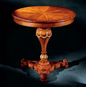 Elena side table 750, Beistelltisch mit runden inlayed oben