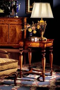 Ferrara side table 856, Luxury klassische Lampe Tisch in Holz geschnitzt