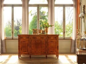 Art. 405, Sideboard mit 3 Tren und 3 Schubladen, Intarsien