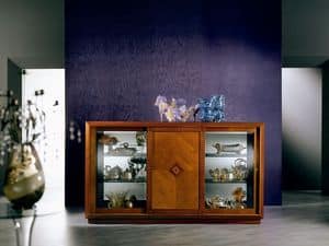 CR25 Arte Sideboard, Schrank im klassischen Stil, mit Glas und Schiebetren