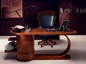SC16 Zebrano Schreibtisch, Holz-Schreibtisch mit Schubladen, klassischen Stil