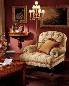 Albina armchair, Sessel mit gesteppter Polsterung, klassischen Stil