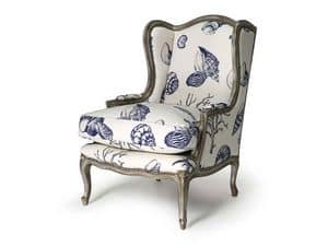 Art.320 armchair, Sessel aus Buchenholz, Stil Louis XV
