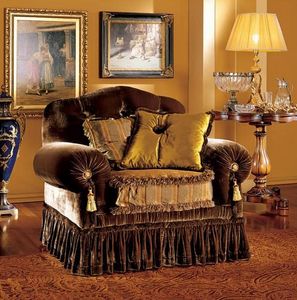Elena armchair, Luxus klassischer Sessel mit capitonn Polsterung