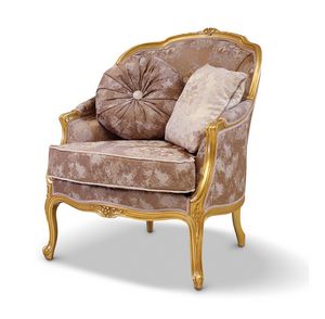 ROMANTICA / Sessel, Luxuriser klassischer Sessel mit Blattgold-Finish